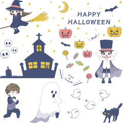 ハロウィンに使えるかわいいイラストセット