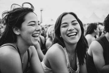 Happy women at a party. Generative AI