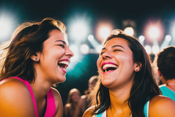 Happy women at a party. Generative AI