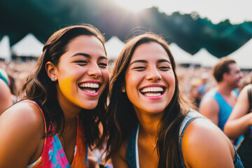 Happy women at a party. Generative AI