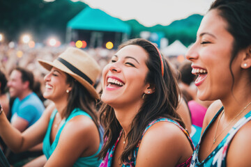 Happy women at a party. Generative AI