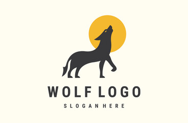 Wolf logo inspiration, vector silhouette .
