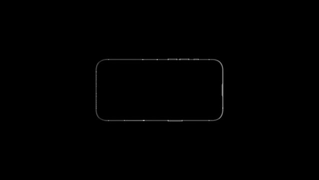 Rotate Your Phone Animation Intro Video on the Black Background