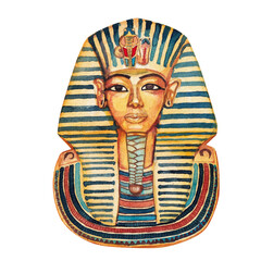 watercolor illustration hand drawn egyptian mask