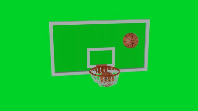basketball hoop and ball, consecutive three-pointers, shooting as transparent greenback movie.