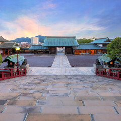 Nagasaki, Japan - Nov 28 2022: Suwa Shrine is a major Shinto shrine, it's established as a way of stopping and reverting the conversion to Christianity that took place in Nagasaki
