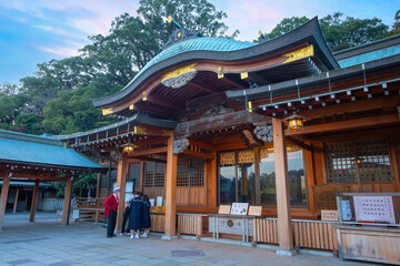 Nagasaki, Japan - Nov 28 2022: Suwa Shrine is a major Shinto shrine, it's established as a way of stopping and reverting the conversion to Christianity that took place in Nagasaki