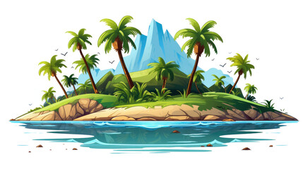 tropical island with palm trees © faiz