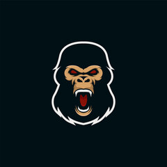 Angry gorilla mascot cartoon logo vector