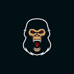 Angry gorilla mascot cartoon logo vector