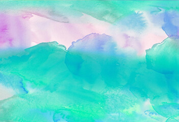 Fototapeta na wymiar Abstract pastel watercolor hand painted background texture. aquarelle abstract emerald backdrop. ai generated
