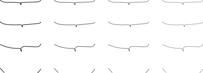 ベクターのかわいい手書きの下線ふきだしセット　黒　あしらい　シンプル　Black handwritten vector speech bubble set