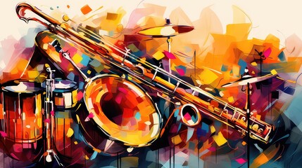Jazz music background watercolor style arts