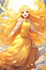 anime girl with long hair