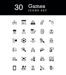 Games icons set design with white background stock illustration