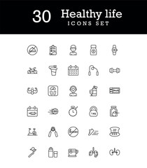 Healthy life icons set design with white background stock illustration