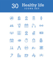 Healthy life icons set design with white background stock illustration