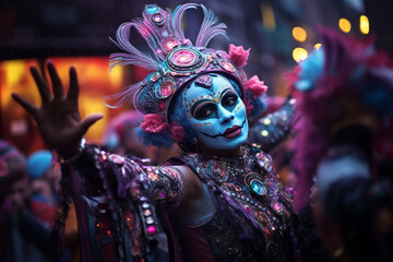 carnival mask in the night ai generative art