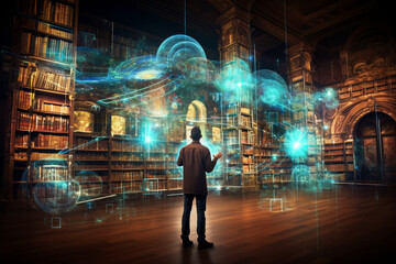 Man using advance technology  ai generative art