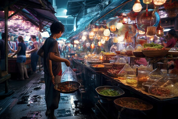 person at the market ai generative art