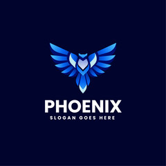 Vector Logo Illustration Phoenix Gradient Colorful Style