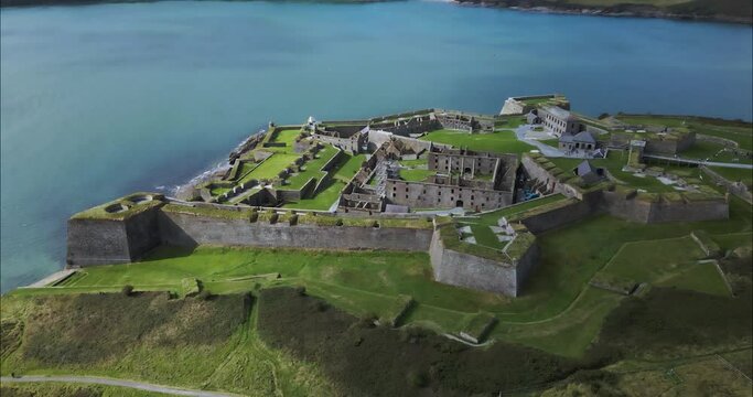 Medieval Ruins of Charles Fort, Tourist Sightseeing Place in Ireland - Aerial