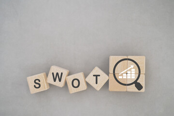 SWOT analysis and strategic planning technique concept. SWOT words means Strengths, Weaknesses,...