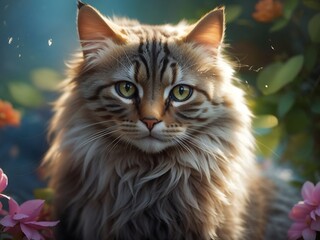 close up photo portrait on beautiful cat