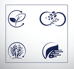 Set of Circle free vector Tech Logo design, creative technology logo design template