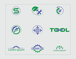 Vector Tools wrench icon. Spanner logo design element. Set of vintage labels with hand tools