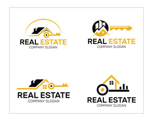 Real estate logo design with creative concept premium vector for the home solution