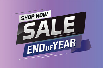 End of year Sale word concept vector illustration with lines and 3d style, landing page, template, ui, web, mobile app, poster, banner, flyer, background, gift card, coupon, label, wallpaper	