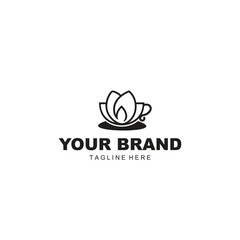 coffee and leaf logo illustration