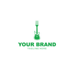 music and fork illustration suitable for your restaurant logo