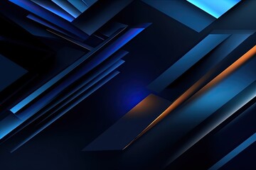Futuristic Sheen: Black and Blue Metallic Abstract Background Illumination (Generative AI)