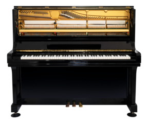 Piano isolated on white background, Piano music equipment on white PNG File.