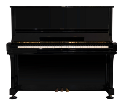 Piano isolated on white background, Piano music equipment on white PNG File.