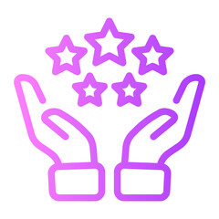 five stars Line Gradient Icon