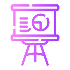 Presentation Line Gradient Icon