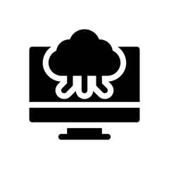 cloud data glyph icon