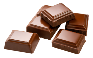 Chocolate isolated on white background, Chocolate bar on white PNG File.