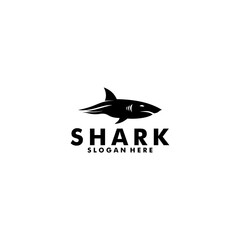 Shark logo vector, Fish Shark silhouette logo design template