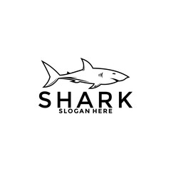 Shark logo vector, Fish Shark silhouette logo design template