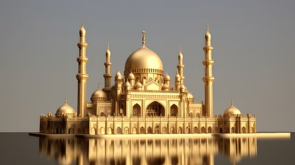 Fototapeta na wymiar Miniature mosque golden color very beautiful and amazing