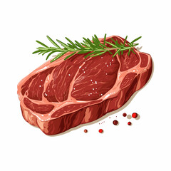 Grilled ribeye steak, fresh from the barbecue icon isolated
