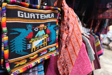 Guatemala fabric art at street 
