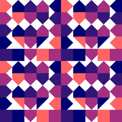 Geometric Mosaic Abstract Pattern Decorative Ornament Background Wall Vector Illustration Blue Purple Orange