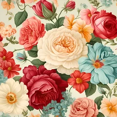 Draagtas seamless background with roses,blossemdesigengarden,AI generated © Quranmeri