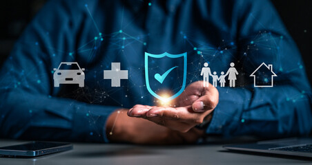 insurance, protection, assurance, family, health, saving, finance, life, shielding, health care. on...