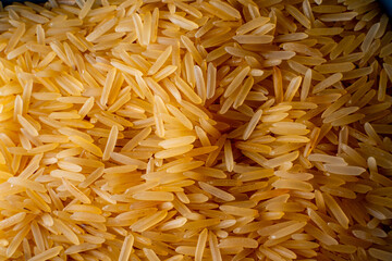 Polished brown rice close-up, wallpaper background